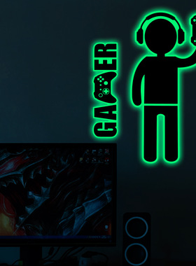 创意游戏手柄game夜光贴儿童房网吧遮丑美化装饰自粘荧光墙贴纸