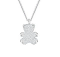 Diamond white bear necklace