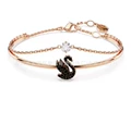 Black swan rose gold bracelet with diamonds