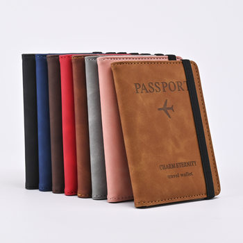 Pu Passport Holder Document Organizer Leather Boarding Pass Passport Cover Travel Card Holder Passport Cover Leather Cover Access Card