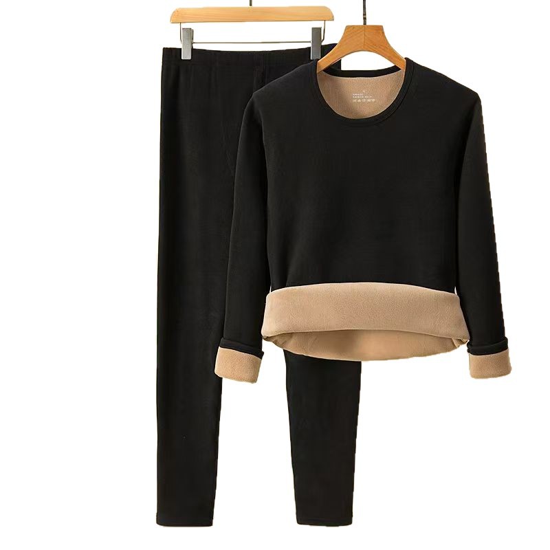 Men's Thermal Underwear Thickened with Fleece, Heat-Generating, Middle-Aged and Elderly Lamb Wool Thermal Tops and Pants, Women's Couple's Ultra-Thick Set for Winter