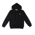 Black red heart zipper
