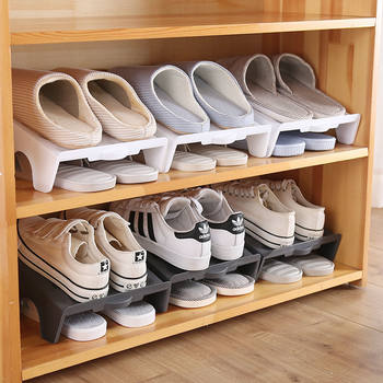 Storage shoe rack double-layer plastic double-layer shoe bracket cabinet integrated shoe holder organizing shoes and slippers storage rack