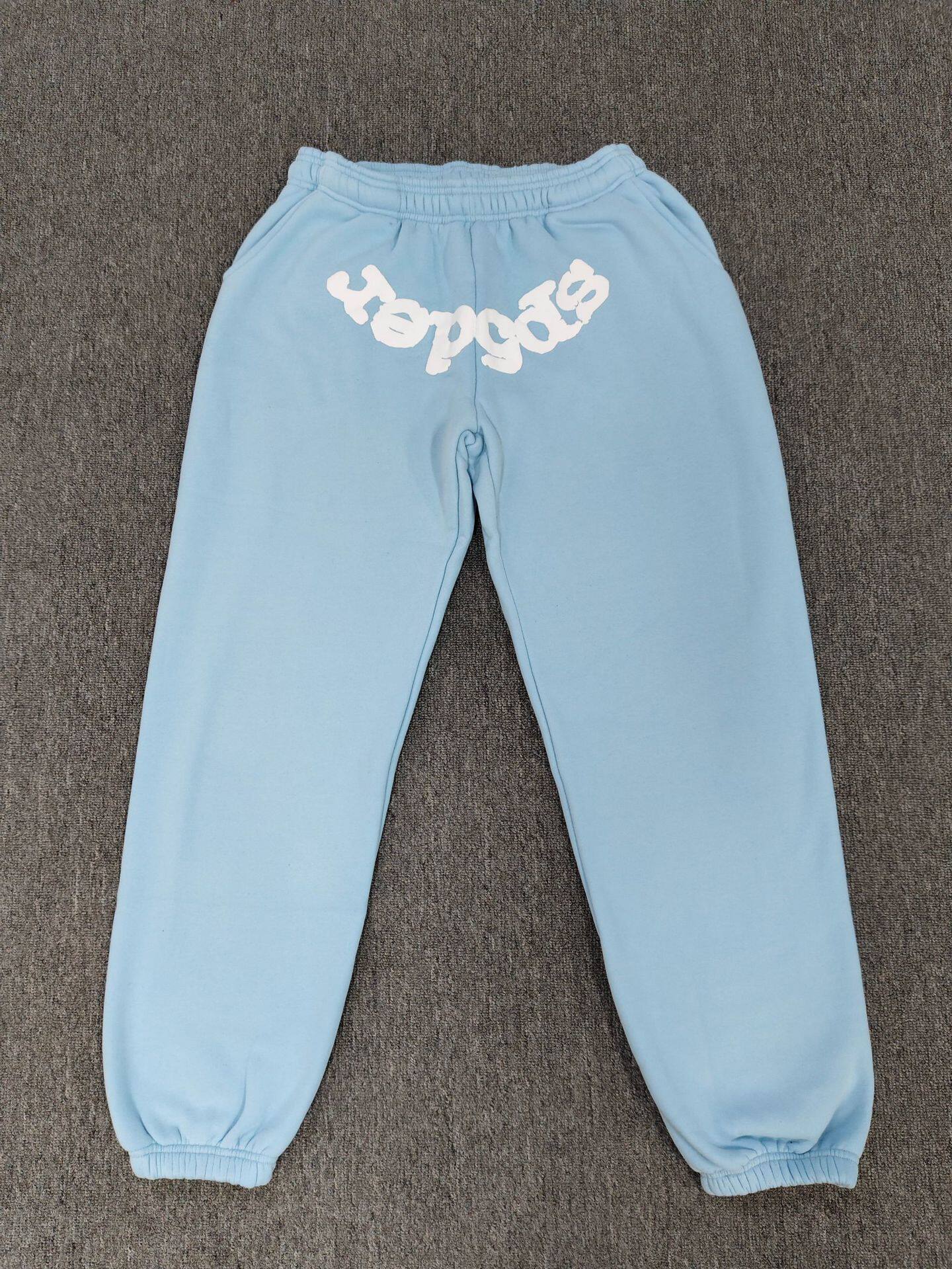 跨境爆款连帽衫555555美潮街头重磅宽松Sp5der卫衣卫裤男套装现货