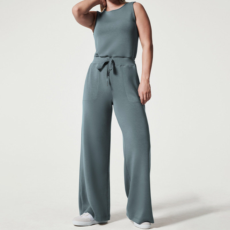 Plus Size Womens High Waisted Drawstring Knit Pants Slim Fit Solid Color Comfortable Fabric Casual Wear Wholesale