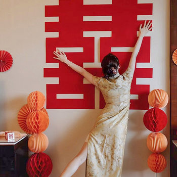 Super Happy Word Wholesale Wedding Special Bedroom New House Door Door Living Room Decoration Wedding Room Non-woven Big Happy Word