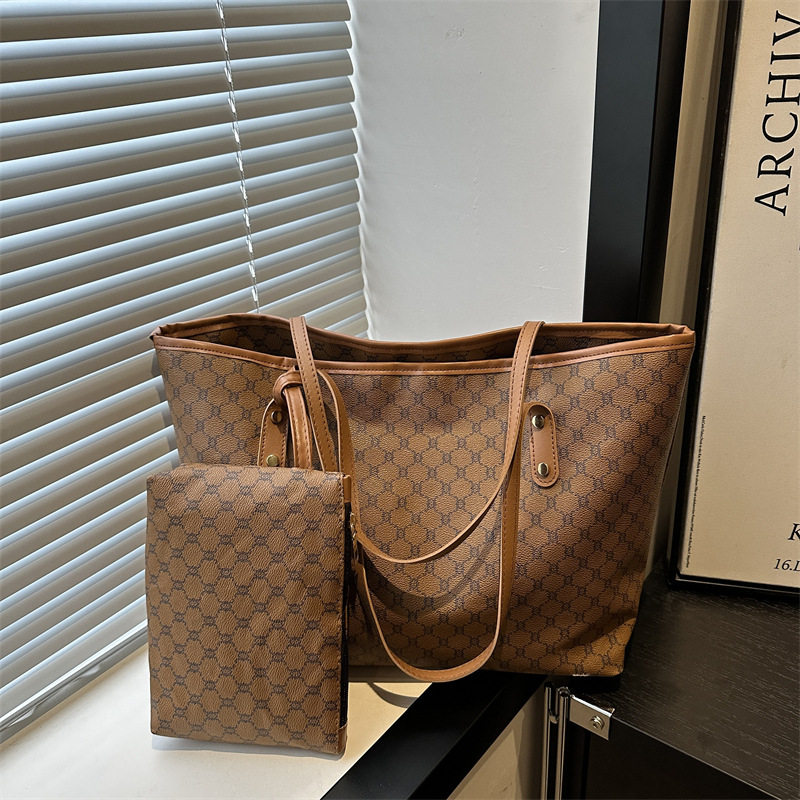 包包2025新款大容量女士单肩包休闲简约子母包时尚经典收纳托特包