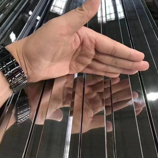 Foshan 316 Stainless Steel Square Tube Manufacturer Mirror Brushed Rectangular Decorative Product Tube Square Pass 304 Stainless Steel Flat Tube