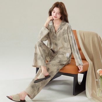 Plus Size 7A Antibacterial Maternal and Infant Grade Cool Cotton Confinement Clothing Category a Autumn and Winter Pure Cotton Postpartum Spring and Summer Maternity Nursing Pajamas