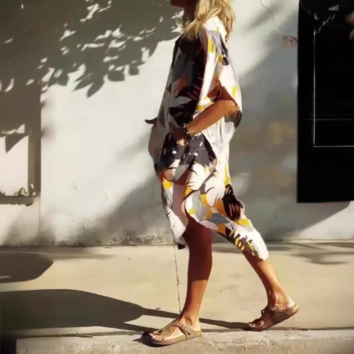 Summer Leaf Print Pocket Dress for Women Stylish Comfortable Casual Perfect for Outdoor Events OEM Available