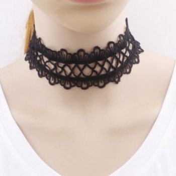 European and American style retro handmade hollow lace flower necklace short clavicle necklace short all-match necklace