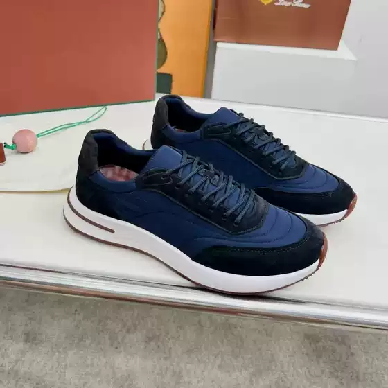 In-Stock European 2026 New Model Sports Casual Men's Thick-Soled Lace-Up Running Shoes, Fly-Knit Breathable Leather Casual Shoes