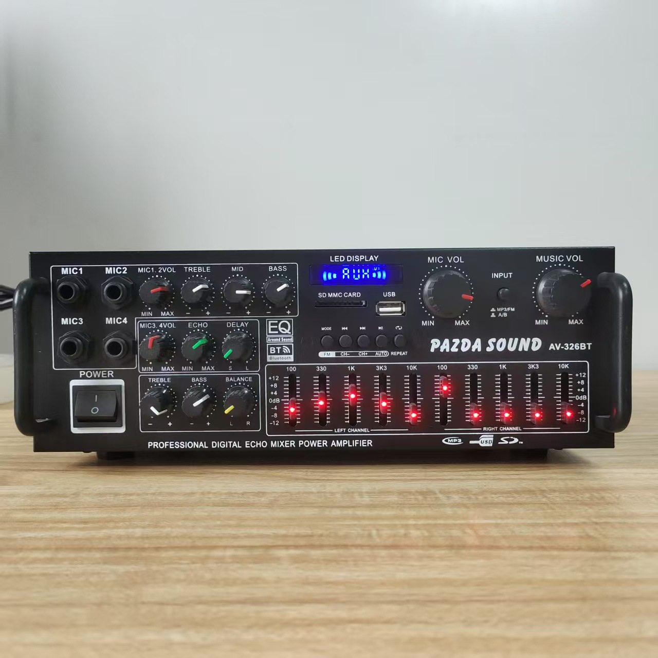 Best-Selling High-Power Home Amplifier 12V/220V Bluetooth Eq Equalizer Car Outdoor Karaoke Dual-Purpose Power