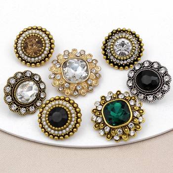 Boutique xiangfeng round flower-shaped oval alloy bottom button outerwear pants clothing accessories