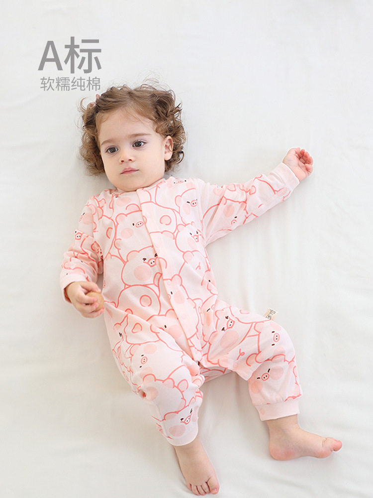 Baby One-piece Category A Pure Cotton Boneless Newborn Clothes Infant and Children's Clothes Cotton Spring and Autumn Home Clothing