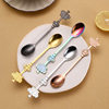 Creative Double Crown stainless steel spoon wholesale High-looking gift coffee spoon titanium-plated light luxury palace style soup spoon