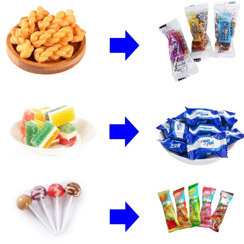 Automatic Candy Packing Machine Automatic Food Pillow Packing Machine Chocolate Brown Sugar Milk Tablets Twist Packing Machinery
