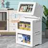 Folding Storage Box Transparent Side Double Door Wheeled Storage Cabinet Household Sundries Toys Snacks Organizing Car Box