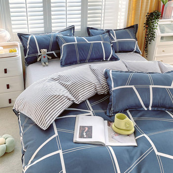 Plant cashmere four-piece student dormitory three-piece spring and summer four-piece bed sheet quilt cover bedding home textile wholesale
