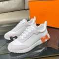 White leather with red letters