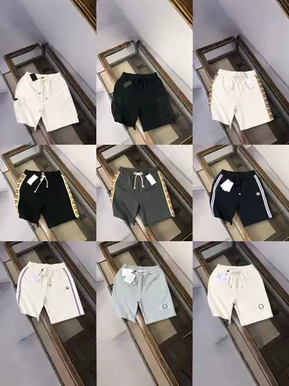 High-End Version of Casual Pants with Monogram Letter Print, m Brand Pocket Shorts, Elastic Waist Sports Shorts