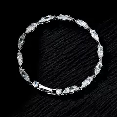 New Zircon Bracelet AAA Zircon Inlaid Platinum-Plated Jewelry Simple Versatile Factory Direct