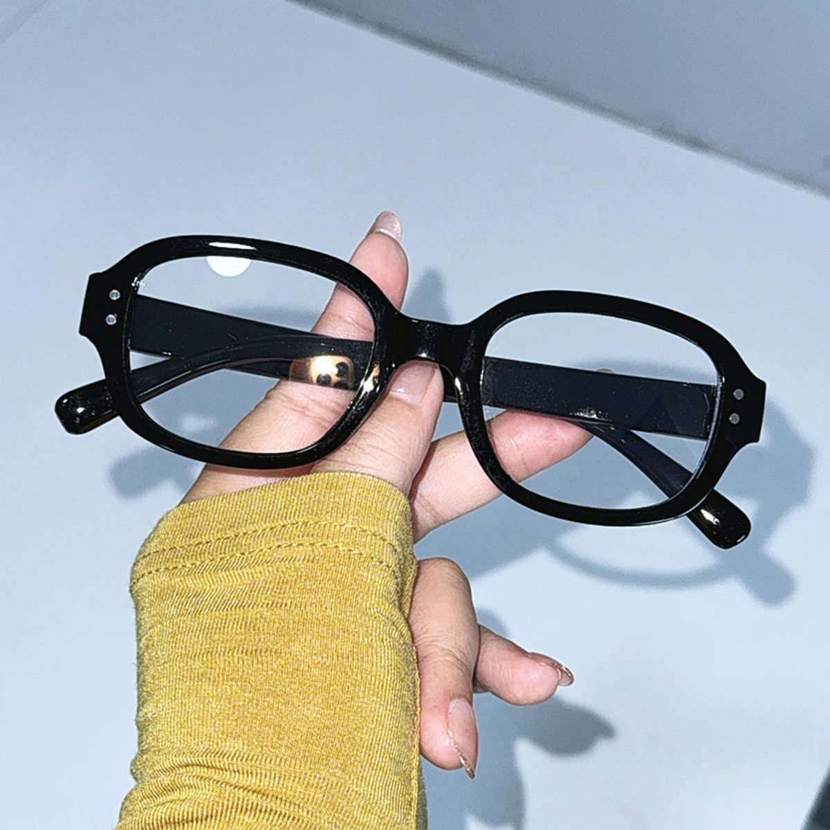 New Korean version of retro small frame glasses frame female red book photo concave shape glasses frame personality flat mirror wholesale