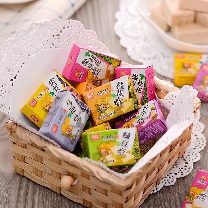 Guangxi Guilin specialty green bean cake osmanthus chestnut taro cake 160g old-fashioned traditional pastry dessert rice cake square cake