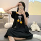 Knitted Cotton Pajamas Women's Summer Cute Sweet Han Feng Short-sleeved Mid-length Nightgown Plus Large Size 220 Jin Home Clothes