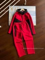 Suit. black and red