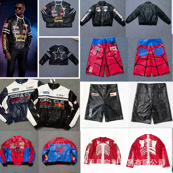 New F1 Red Bull Motorcycle Leather Jacket, Unisex, Padded, Vintage Motorcycle Clothing, Heavy Embroidery Racing Jacket