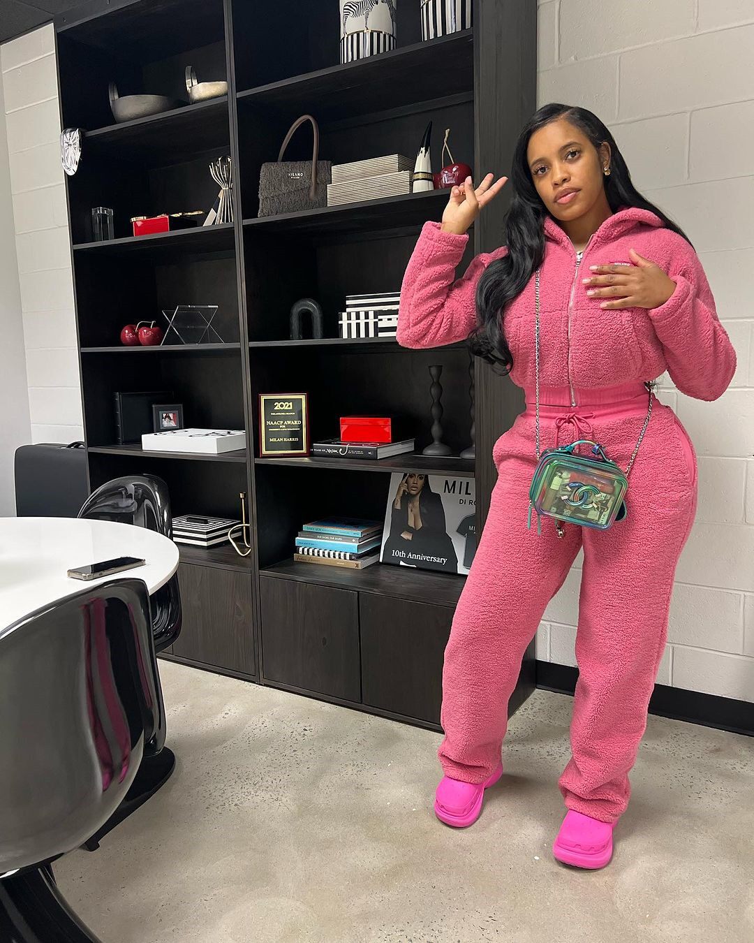 L6513 跨境亚马逊欧美女装纯色休闲时尚泡泡绒冬季长款套装