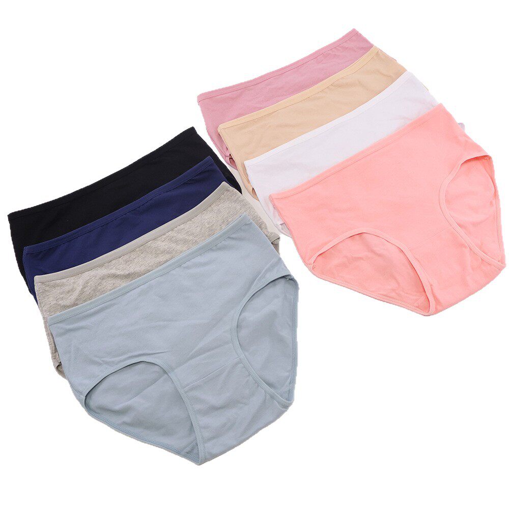 跨境亚马逊女士大码内裤加肥加大码高腰妈咪裤40支纯棉三角内裤女