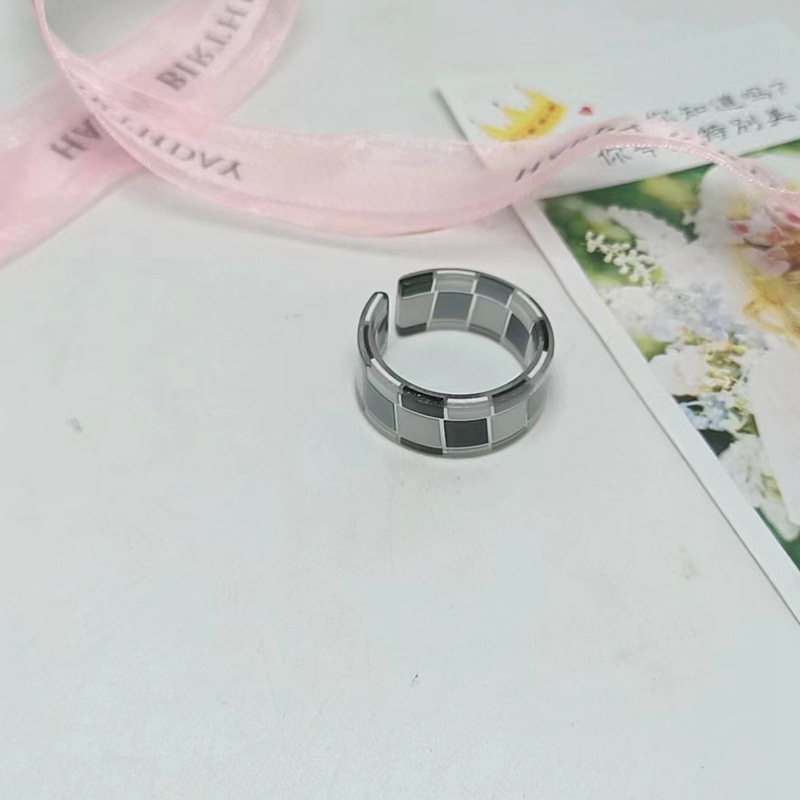 现货树脂醋酸戒指女混合彩色圆形方形指环套装外贸内销指圈批发