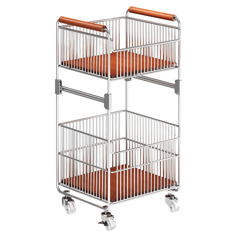 Second-Hand Dirty Clothes Basket Trolley Storage Basket Bathroom Storage Rack Floor-Standing Dirty Clothes Basket Mobile Layered Laundry Basket Wholesale