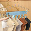 New travel fabric hanger multi-functional folding hanger clip portable clothes hanger socks clip underwear clip Macaron