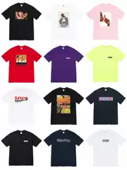 Cross-Border Supply Export Wholesale Trendy Brand Supreme Short-Sleeved American Box Classic 240g Top T-Shirt Half-Sleeved 5