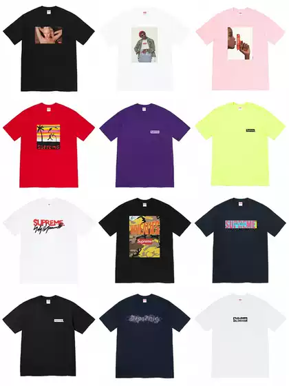 Cross-Border Supply Export Wholesale Trendy Brand Supreme Short-Sleeved American Box Classic 240g Top T-Shirt Half-Sleeved 5