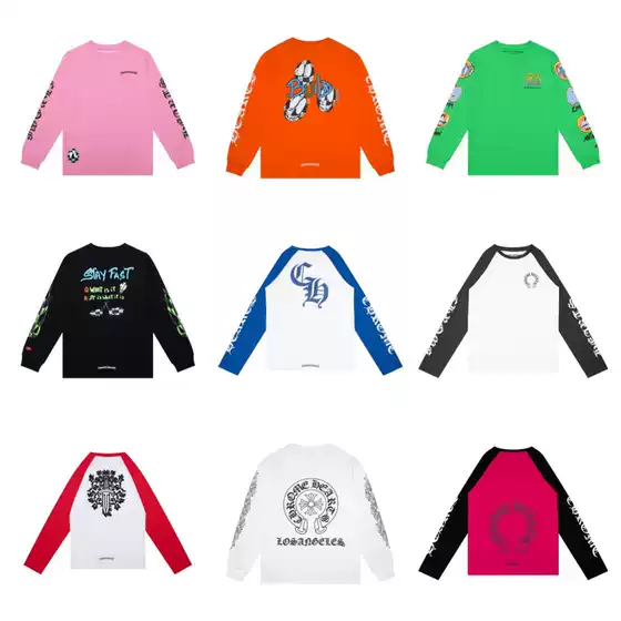 Pure Cotton Round Neck Casual Men's and Women's Long-Sleeved T-Shirt Series Ready for Sale
