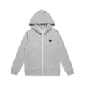 Gray black-heart zipper