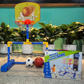 Cross-Border Folding Portable Children's Sports Football Indoor and Outdoor Mobile Basketball Stand Throwing Ball Sports Toys
