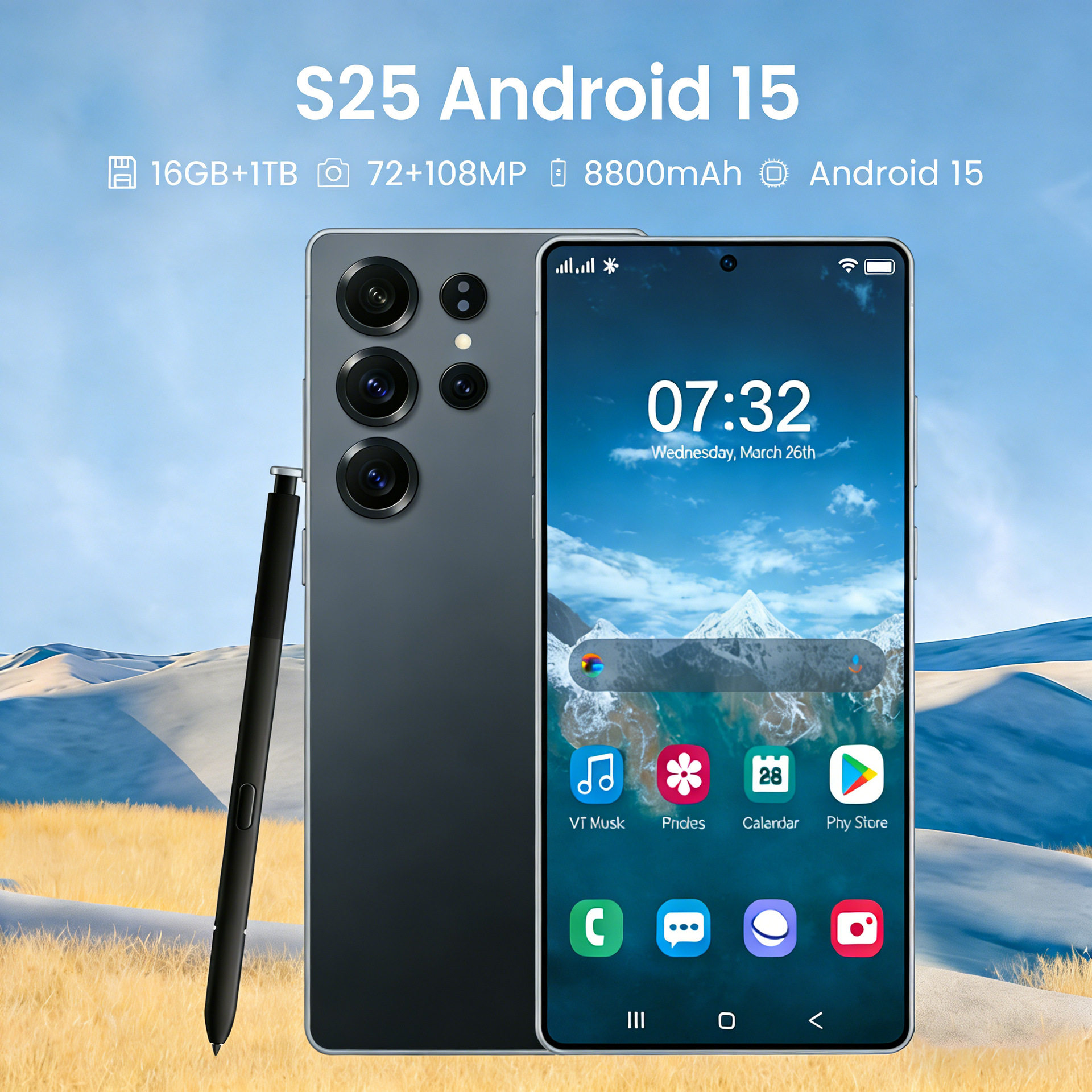 S25 Ultra新品跨境智能手机16+1TB高清大屏7.3寸安卓15低价手机