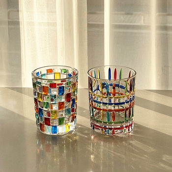 New high-value crystal glass ins style color woven drinking glass girls online famous whiskey glass