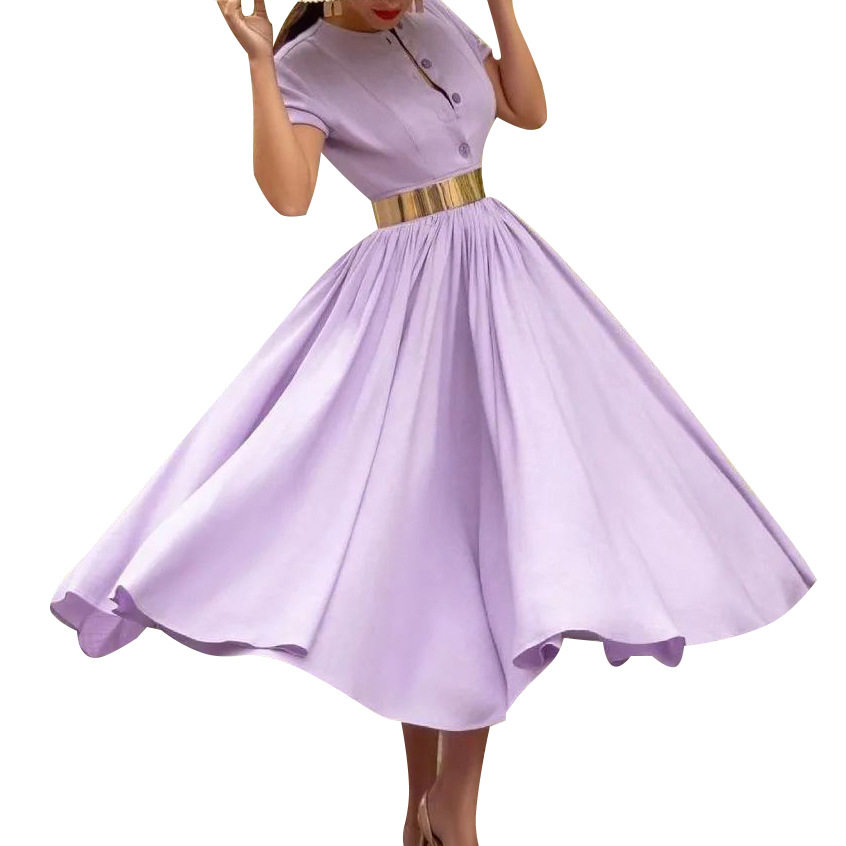 Summer Womens Dress Short Sleeve Waist Cinching Flared Skirt Casual or Party Wear Wholesale Available