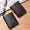 Card Holder Men's Wallet Short Portable Anti-Degaussing Id Card Holder Simple Compact Card Holder Driver's License Leather Case