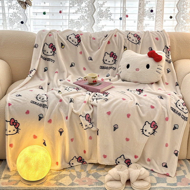 Foreign Trade Cartoon Sanrio Milk Velvet Thickened Blanket Air-Conditioned Blanket Office Lunch Blanket Cross-Border Gift Wholesale Blanket