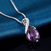European and American Necklace Fashion Vintage Drop Diamond Purple Cold Wind Women's T-shirt Blogger Jewelry Clavicle Chain Autumn New