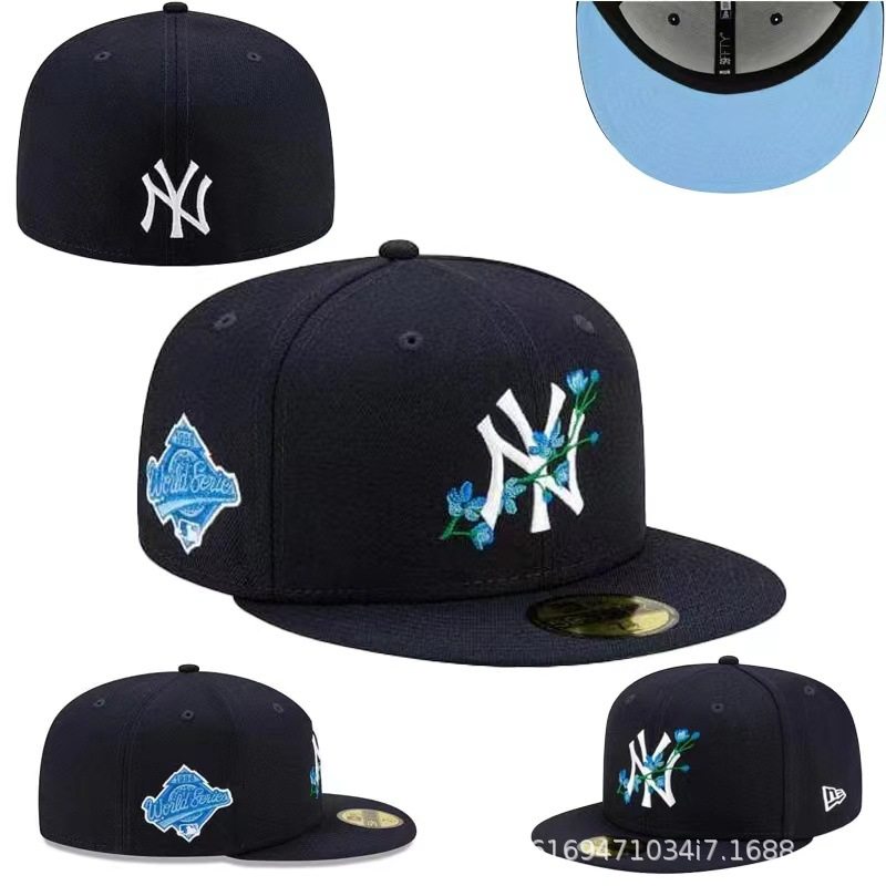 2024 new baseball cap NY fully enclosed plus size outdoor sunshade embroidered cap non-adjustable letter hat