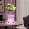 Cross-Border Creative 3D Printed Vase Table Lamp Flower Arrangement Lamp Simple Design Led Romantic Decorative Lamp Bedroom Bedside Lamp
