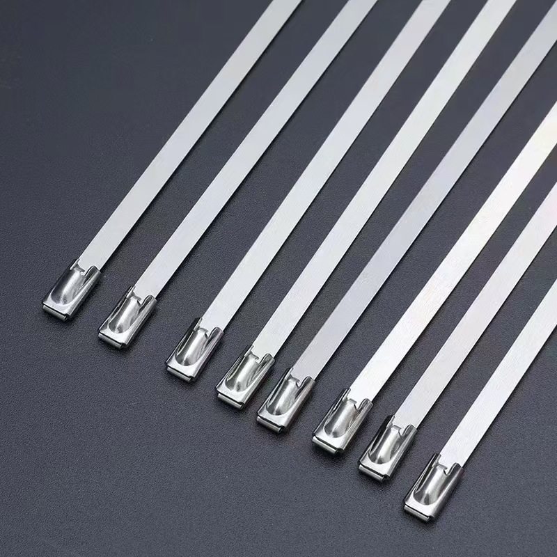 304 Stainless Steel Cable Tie 4.6*300 Self-Locking Metal Marine Cable Tie Outdoor High Temperature Resistant Cable Tie Steel Belt